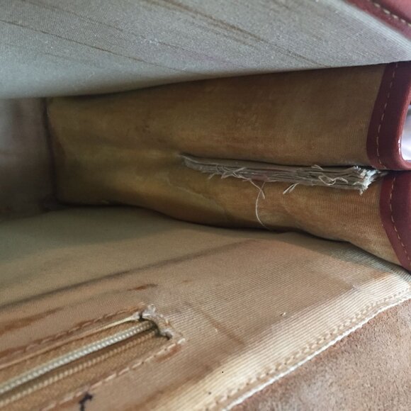 VTG Dooney & Bourke Womens Olive Green All-Weather Leather Messenger Bag - Picture 12 of 14